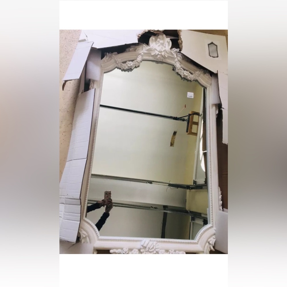 BRAND NEW RACHEL ASHWELL SHABBY CHIC Elegant White Ornate Wall Mirror